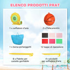 Inflatable Castle for Children with Slide, Trampoline, Ball Pit and Basketball Hoop, 255x230x196 cm, Pink