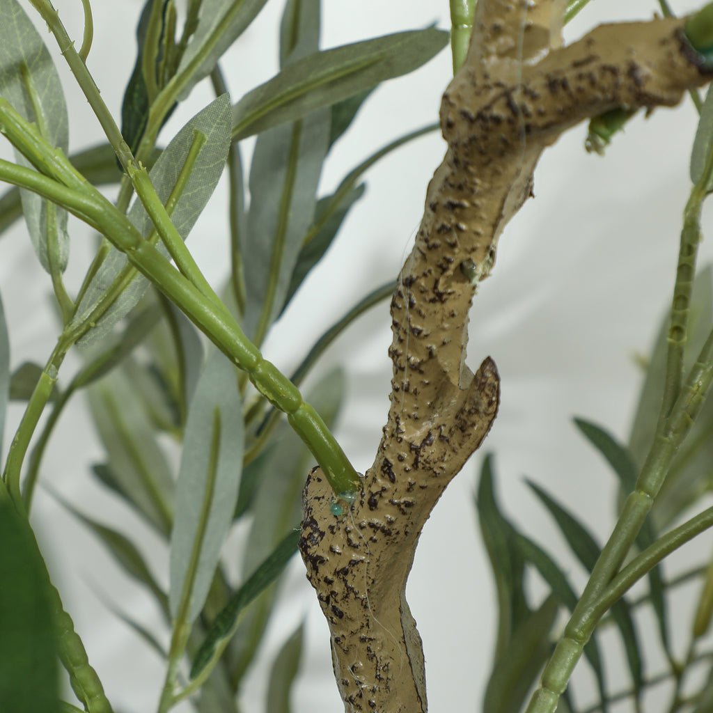 150cm Tall Artificial Olive Tree, Fake Tree with 720 Leaves and 32 Olives, Pot Included
