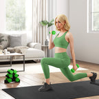 SPORTNOW Set of 2 Dumbbells 3 kg Hexagonal and Non-slip for Home and Gym, in Metal and Plastic, 18x8x8 cm, Green