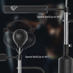 3 in 1 Free Standing Punching Bag with 2 Speedballs, Rotating Bar and Punching Bag, Height Adjustable from 160-230cm, Black