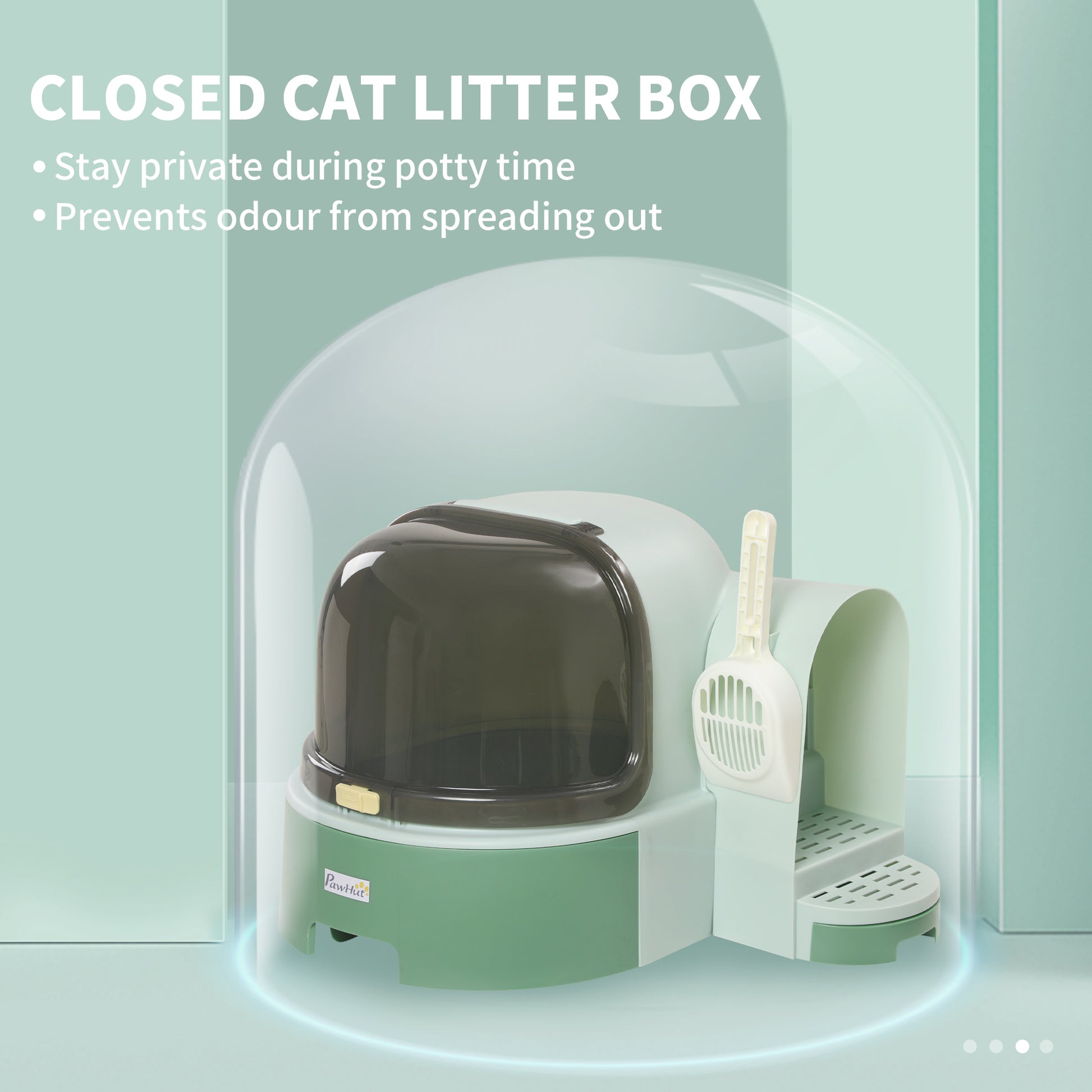 PAWHUT CLOSED CAT WITH WITH OABLE COVER AND PUBLISHING TONE, 52x60x42cm, Green - Borgè