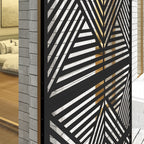 Decorative Outdoor Divider and Trellis for Climbing Plants, 122x45x198 cm, Black