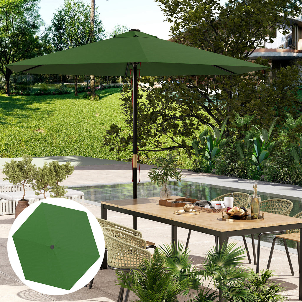 Replacement Canopy for Umbrella Ø3 m with Air Vents for Wooden and Steel Frames, Green