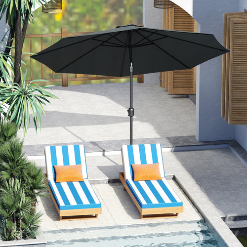 3x2.5 m Tilting Garden Umbrella with Crank Handle, Metal and Polyester, Dark Grey