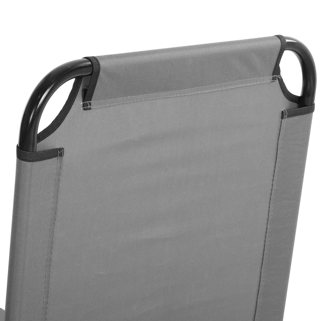 Outsunny Folding Garden Lounger with Adjustable Backrest, Steel and Oxford Fabric, 188x56x28cm, Grey