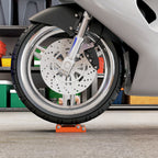 Motorcycle Stand with Non-Slip Support and 3 Rollers, Steel and Aluminum, 15x11.5x4 cm, Orange