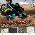 AIYAPLAY Electric Ride-On Toy Car for Children 3-5 Years Old, 12V, Licensed by KAWASAKI, Dual Motor, Remote Control and Music, Black