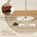 Modern Floor Lamp with Dimmable Light with Foot Switch and 3 Brightness, Gold