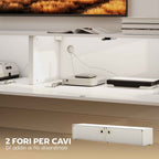 HOMCOM Wall-Mounted TV Stand for up to 75" with Pressure-Close Doors, 180x33x30 cm, Gloss White