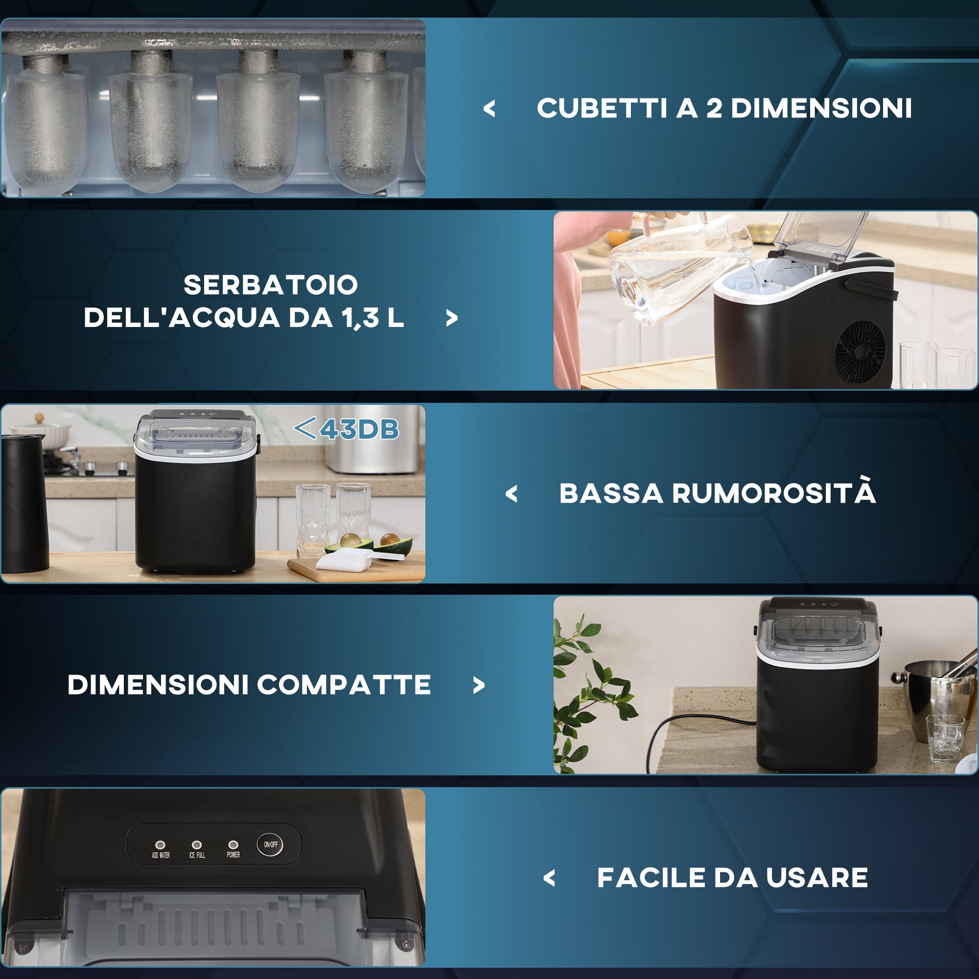 Ice Maker 9 Cubes in 6-12 Minutes with Basket and Scoop Included, 23.8x30.5x29 cm, Black