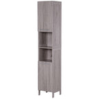 Kleankin Bathroom column in MDF with 2 lockers and 2 open shelves, 30x32x172.5 cm, wooden color - Borgè