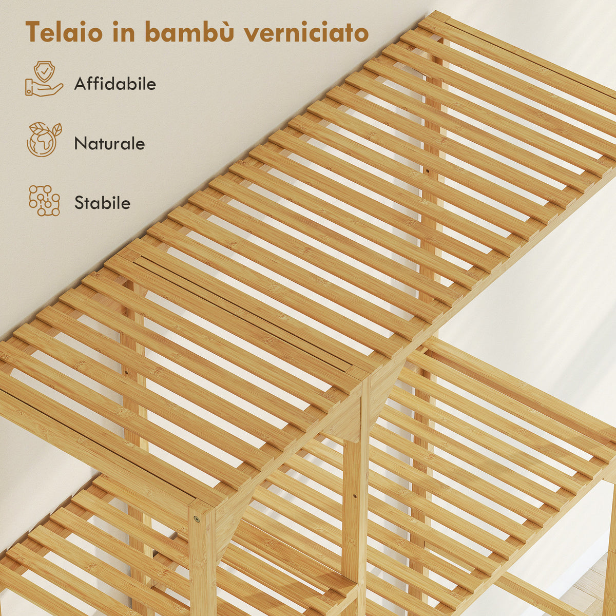 HOMCOM 7-Tier Bamboo Washing Machine Cabinet with Adjustable Storage, 100x40x157 cm, Wood Color