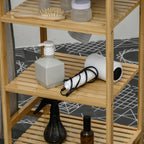 Bamboo and Polyester Laundry Basket with Ironing Board and 3-Tier Shelf, 113x34x82 cm