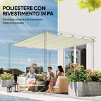 Outsunny Cream White Polyester Anti-UV Outdoor Pergola Cover with 8 Drainage Holes, 286x245 cm