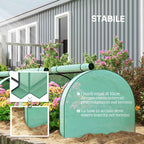 Outsunny Steel and PP Plastic Tunnel Greenhouse with Roll-Up Doors, 3x1x0.8 m, Green