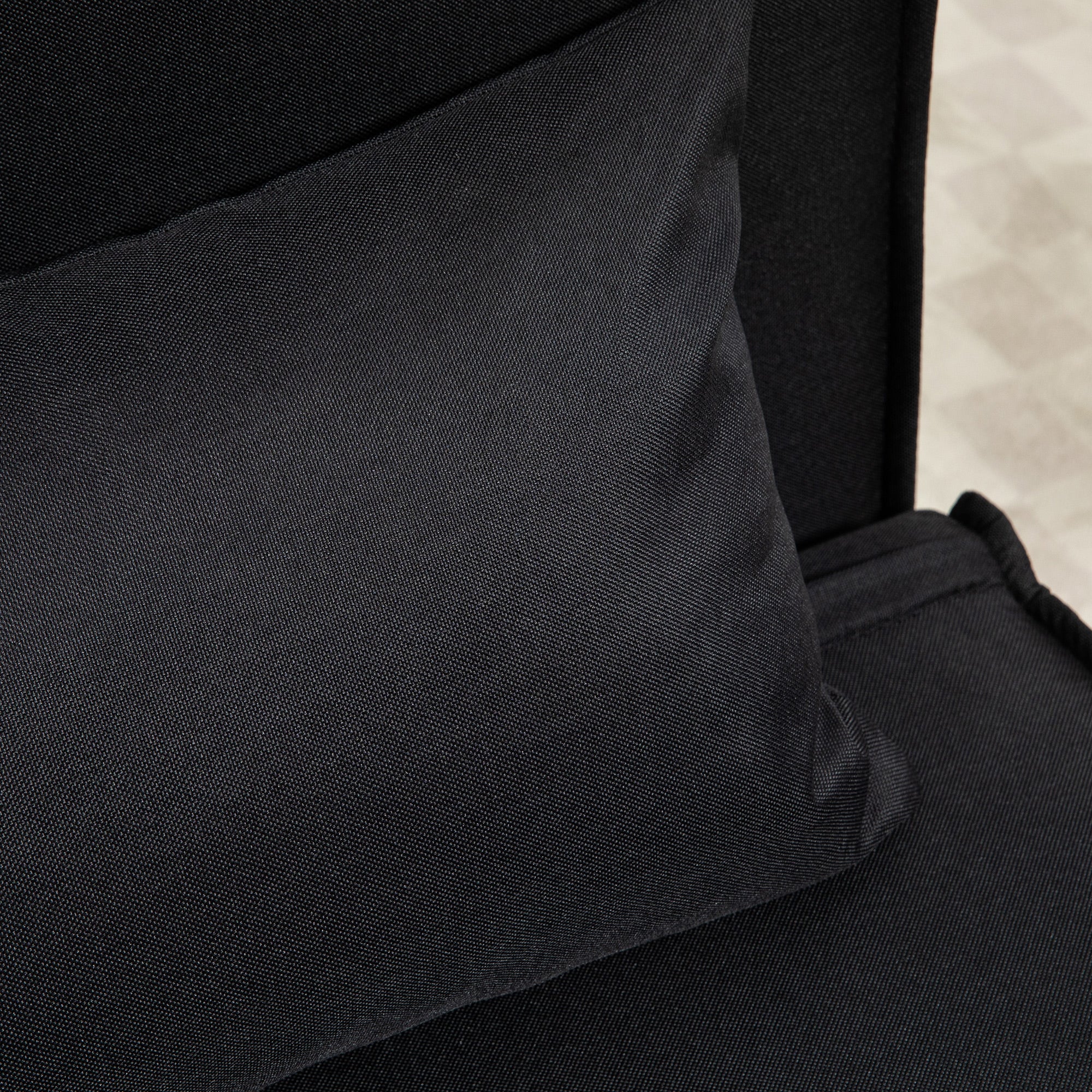 3 in 1 armchair bed with reclining backrest in 6 positions in fabric, 94x78x80 cm, Black