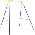 Garden Swing Frame with 2 Hooks, Steel, 128x155x157 cm, Yellow and Blue