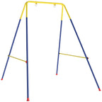 Garden Swing Frame with 2 Hooks, Steel, 128x155x157 cm, Yellow and Blue
