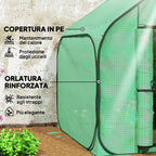 Folding House Greenhouse with Hinged Door, Steel and PE, 150x148x148 cm, Green