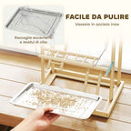 PawHut Parrot Perch with Toys, Ladders, Chains, Bowls, Removable Tray and Perches, Natural Wood