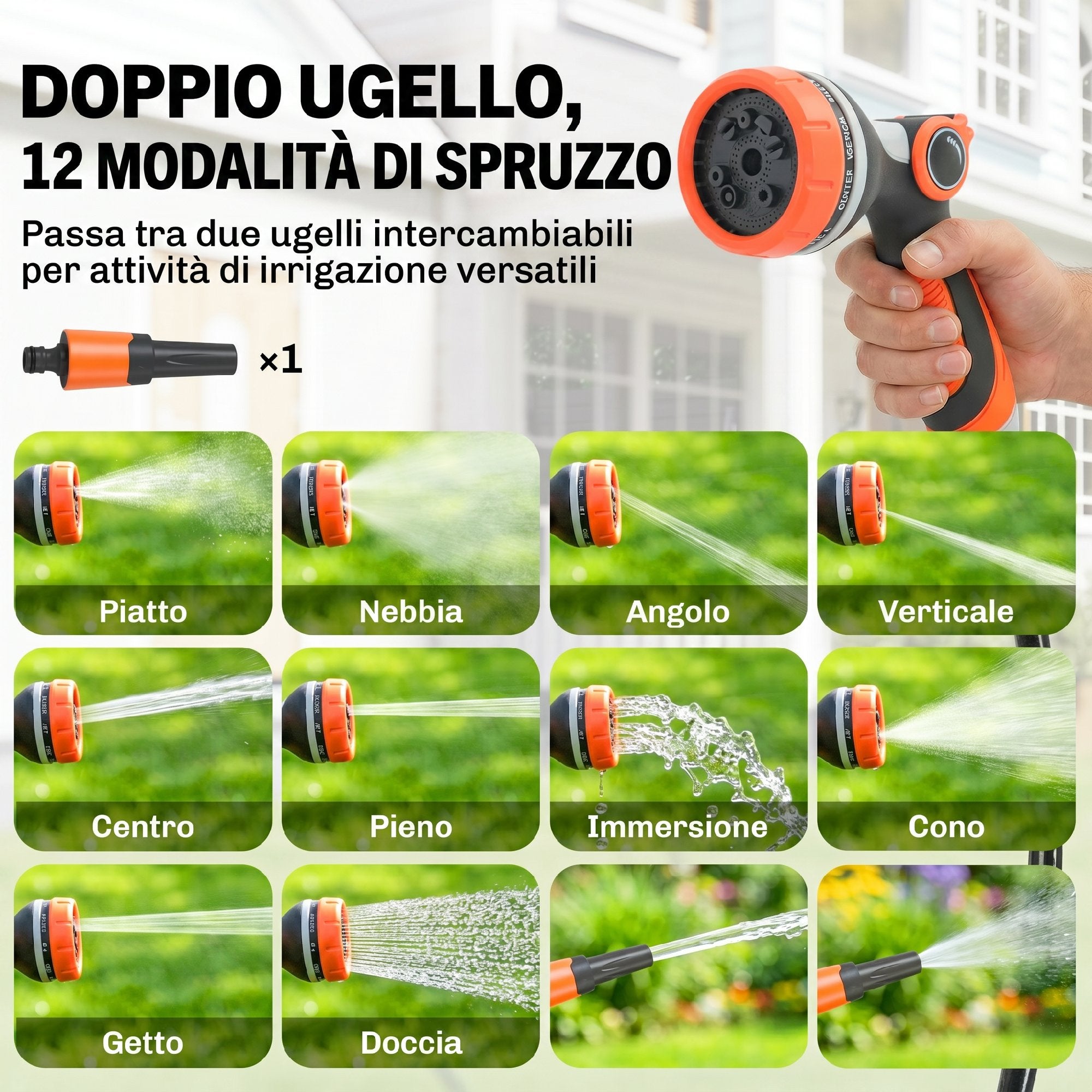Outsunny 28+2m Retractable Hose Reel with Automatic Rewind and Locking System