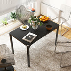 Extendable Table 4-6 Seater Expandable 120-160cm with Steel Legs, Black