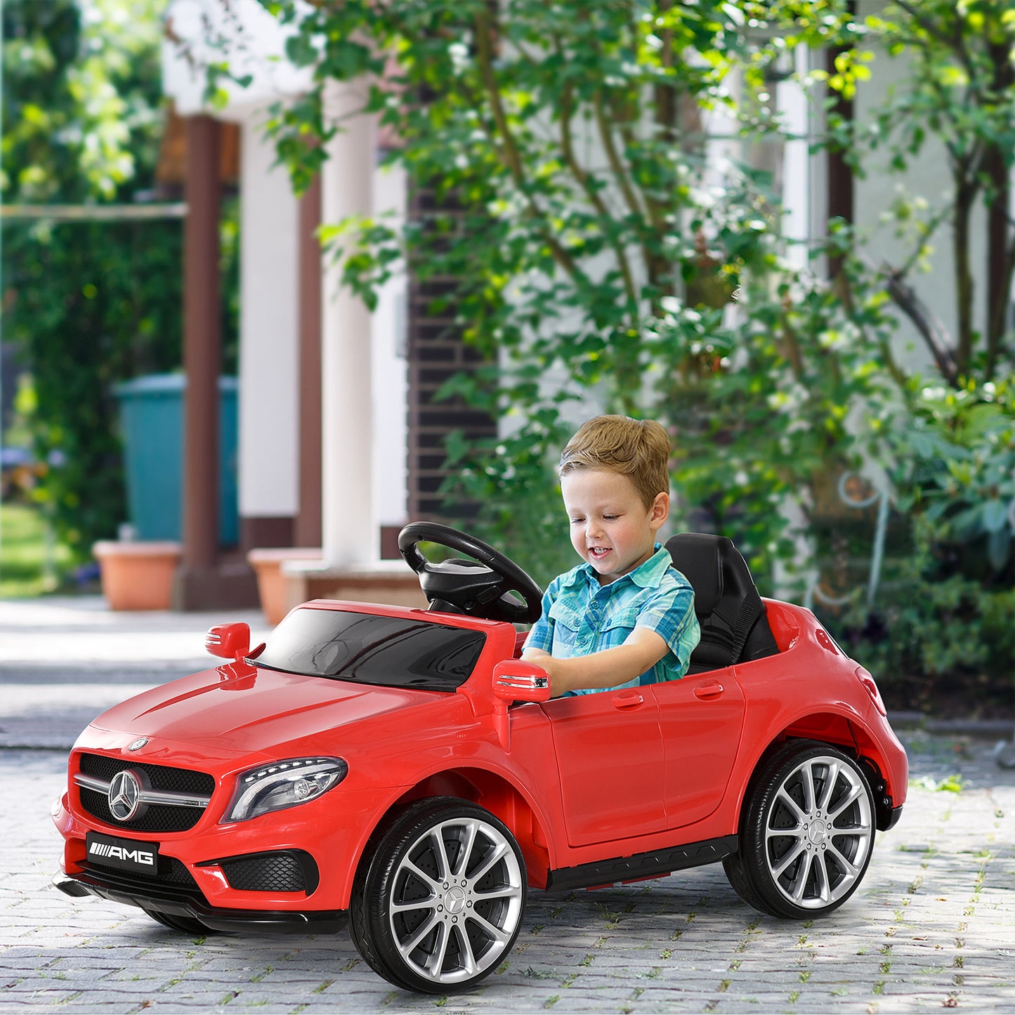 Homcom Children's electric machine 3+ Years Mercedes GLA with remote control, LED headlights and music, red