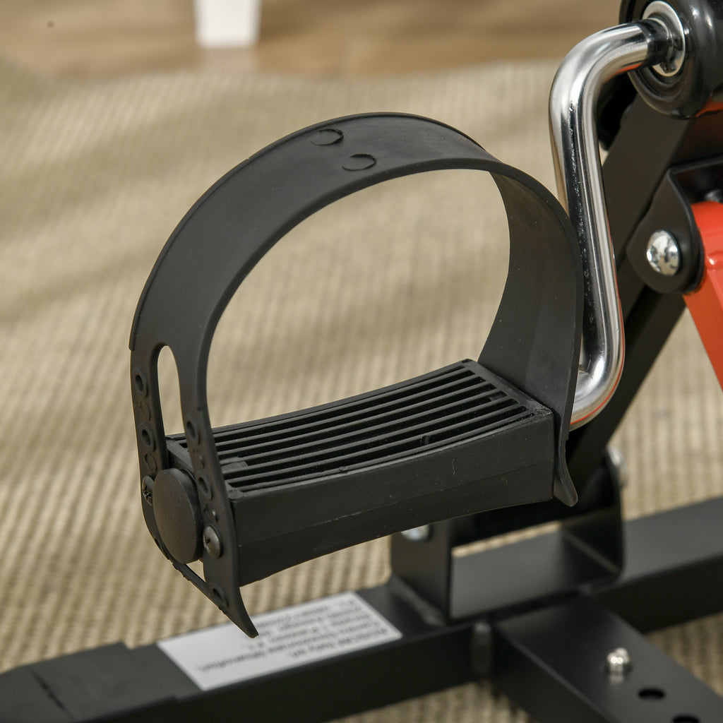 Mini Rehabilitation Bike with Adjustable Height and Resistance and LCD Display, Steel and ABS, Black and Red