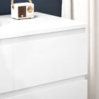 White Chest of Drawers | 6 Drawers with Anti-Tip Design, in Chipboard, 80x39x115 cm - Borgè
