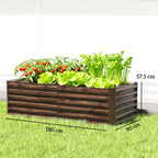Outsunny Raised Vegetable Garden Bed with Open Bottom and Rounded Edges, 180x90x57.5 cm, Dark Brown