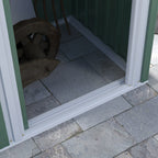 Tool Shed with Sloping Roof and Sliding Door, in Galvanized Steel, 163x89x182 cm, Green