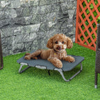 Folding Dog Bed in Steel and Oxford Fabric for Indoor and Outdoor Use, 59x46x15 cm, Grey