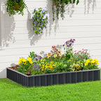 Outsunny raised flowerbed, modular galvanized steel without a bottom, 258x90x30 cm, dark gray - Borgè
