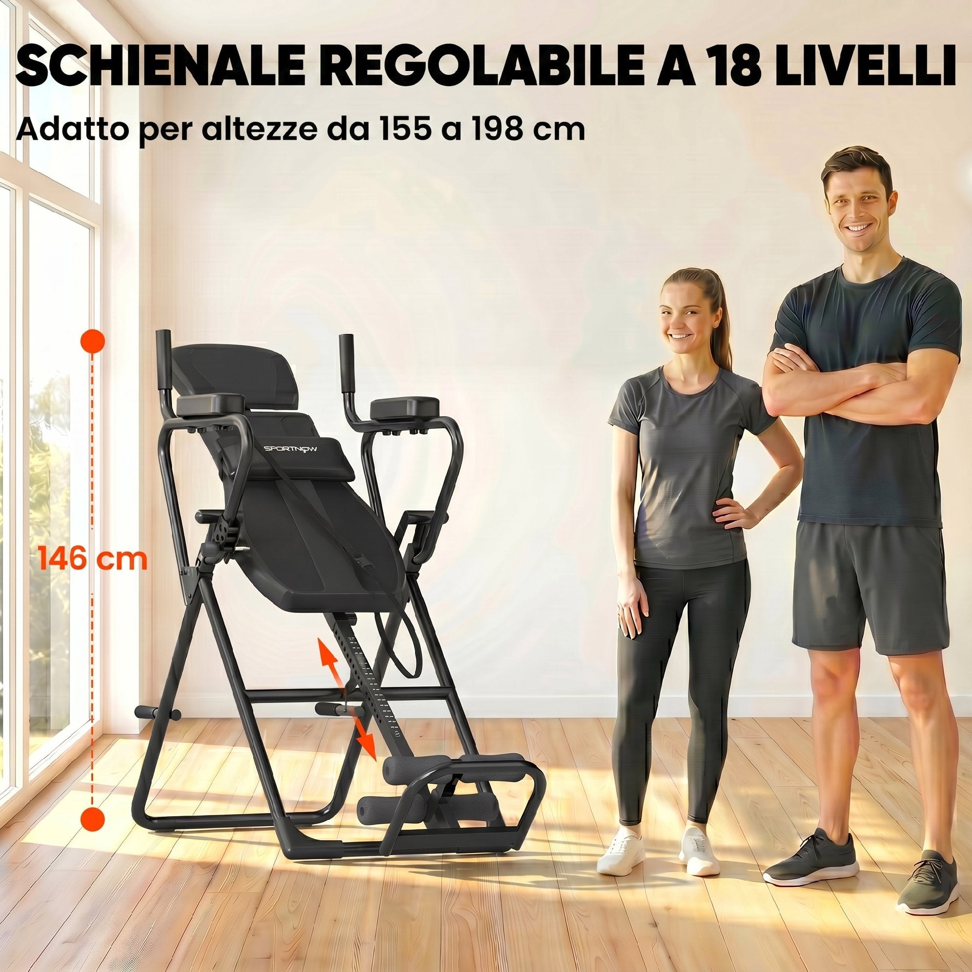 SPORTNOW 3-in-1 Inversion Table with Push-Up Bars, Pull-Ups, and Inversion Table