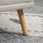 3 Seater Reclining Sofa Bed with Linen Effect Upholstery and Drop-Leaf Table, Beige