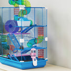 5-Level Hamster Cage with Tubes, Wheel, Ladders, House and Bottle, 46x30x58 cm