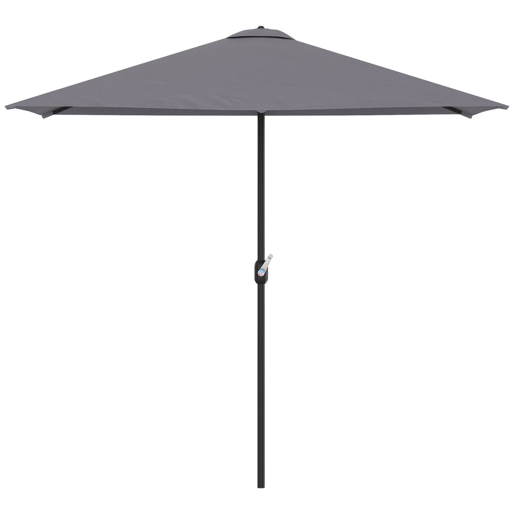 Space-saving Mezzaluna Wall Parasol with Crank Opening, Grey - Borgè