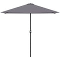 Space-saving Mezzaluna Wall Parasol with Crank Opening, Grey - Borgè