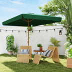 Garden Umbrella 2x3 m with Crank Opening, Tilting and Anti UV 50+, Green