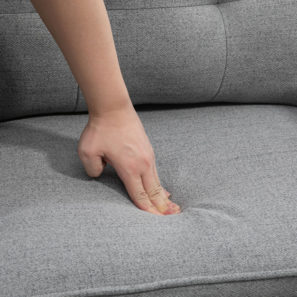 Modern Armchair in Fabric with Padded Seat and Steel Legs, 76x68x80 cm, Grey - Borgè