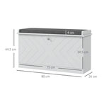 Space-Saving Shoe Cabinet Bench with Cushion and Folding Drawer for 8 Pairs of Shoes, White - Borgè
