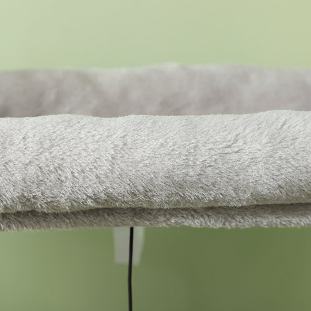 132cm High Multi-Level Cat Tree with House, Bed, Scratching Posts, Brush and Ball, Grey