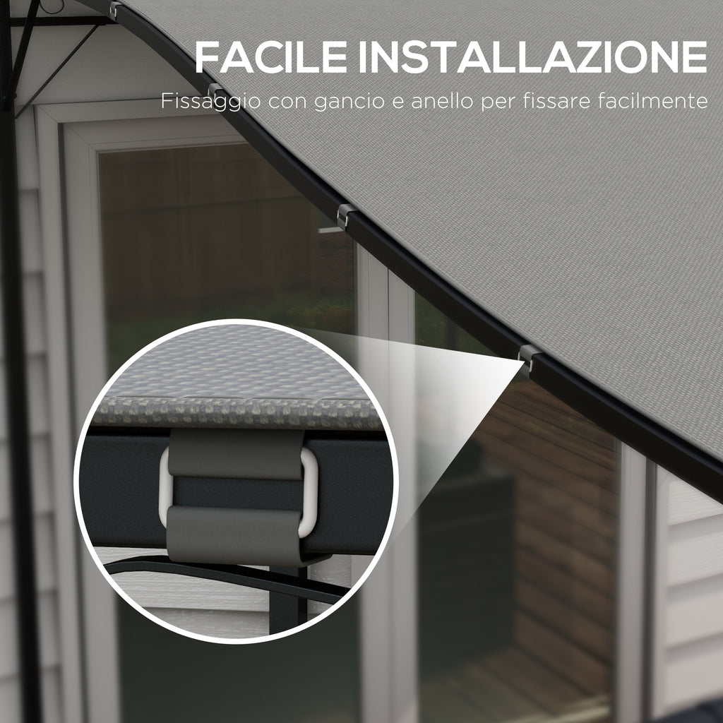Replacement Cover for Garden Pergola 3x3 m with 16 Drainage Holes, 297x297 cm, Gray