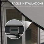 Replacement Cover for Garden Pergola 3x3 m with 16 Drainage Holes, 297x297 cm, Gray