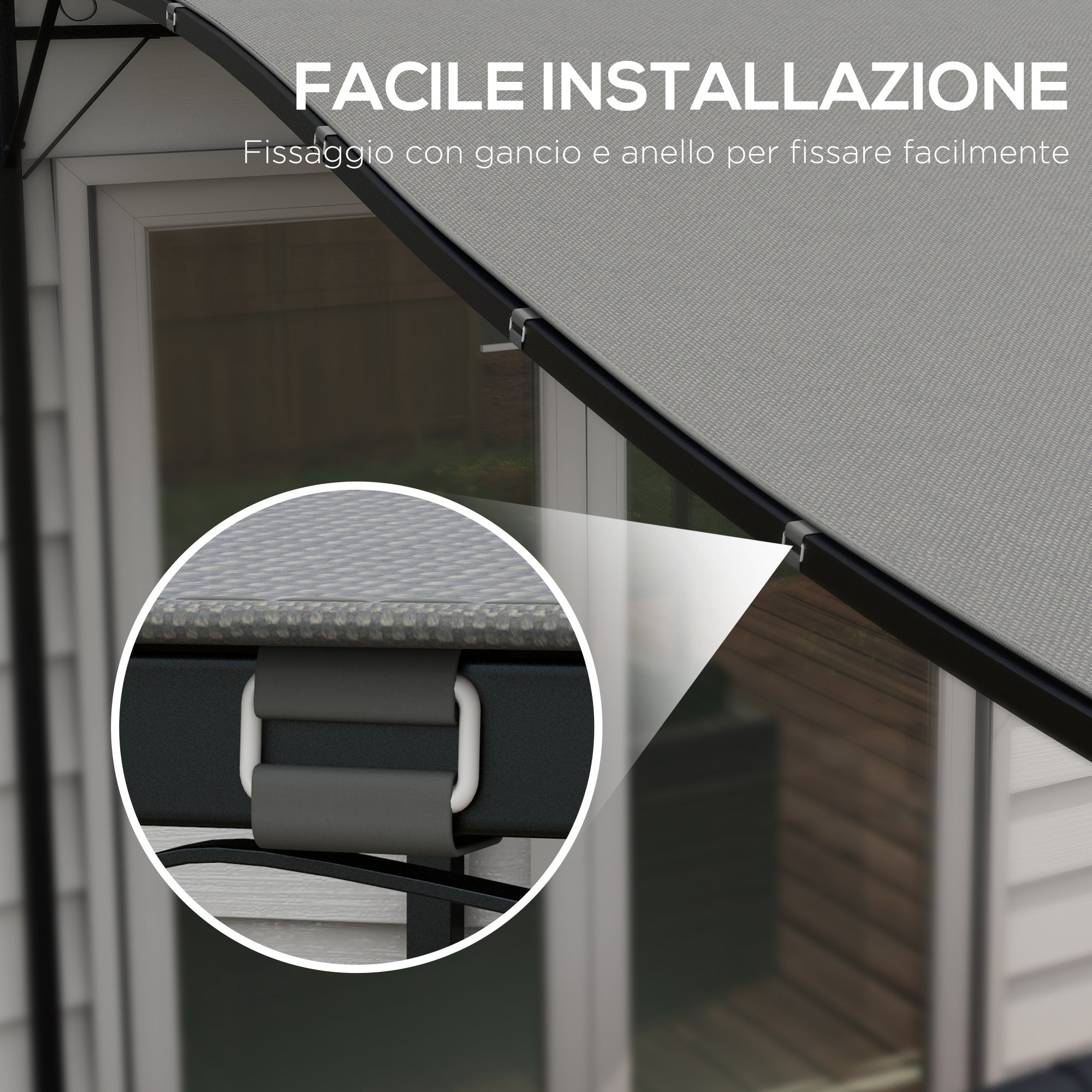 Replacement Cover for Garden Pergola 3x3 m with 16 Drainage Holes, 297x297 cm, Gray
