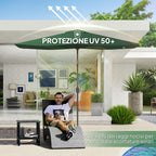 Replacement Cover for Rectangular Umbrella 3x2 m with 6 Ribs, Anti-UV 50+ Polyester, Green