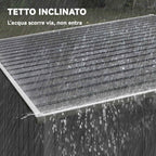 Outsunny 1.5x2m Metal Tool Shed with Base, Sliding Door and Sloped Roof, Dark Grey