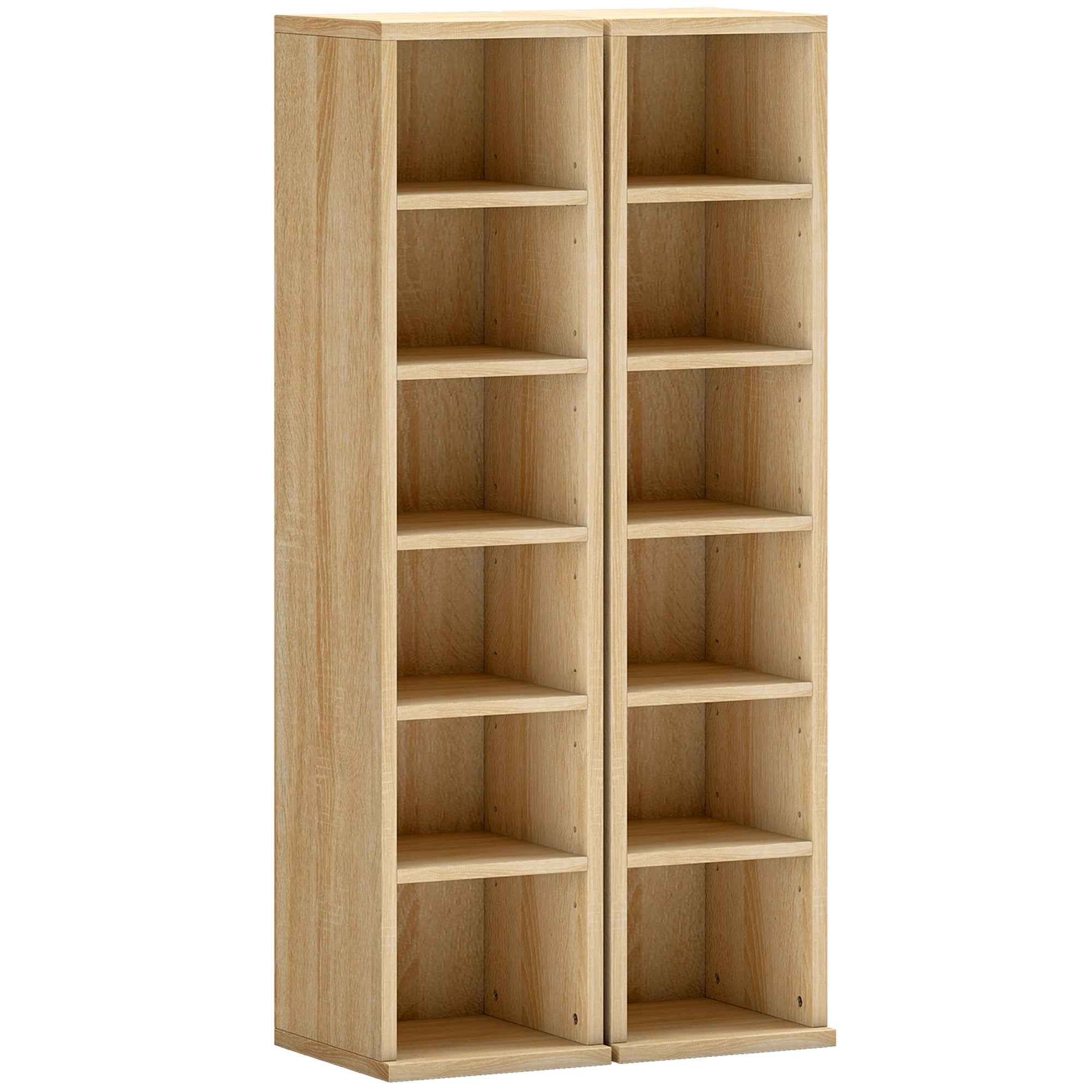 Argos Cd Racks HOMCOM Set of 2 CD Racks with Adjustable Shelves for 204 CDs, Wooden ...