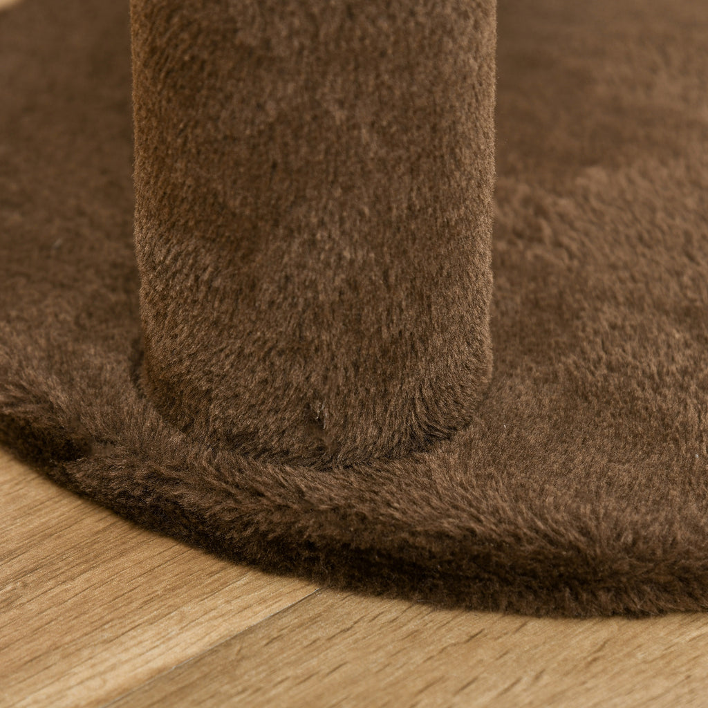 3-Tier Cat Scratching Tree with Plush Bed and Sisal Poles, Ø40x65 cm, Brown