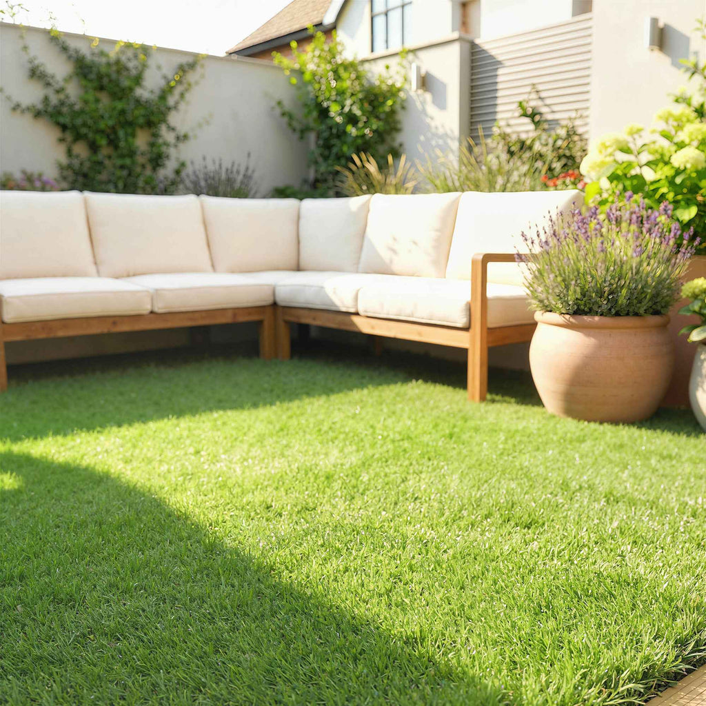 Outsunny Artificial Grass 1m x 4m, Synthetic Carpet with 10mm Height, Draining, Green